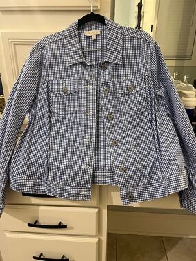Talbots Blue and White Gingham Jacket